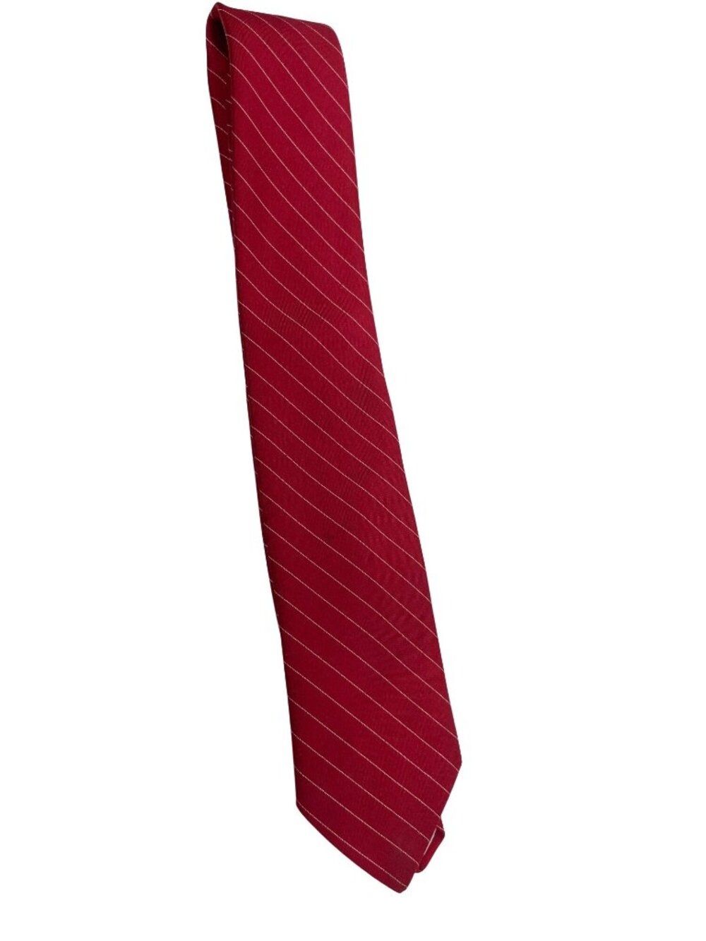 Austin Manor Mens Burgundy Tie With White Diagonal Stripes Classic Design 26n